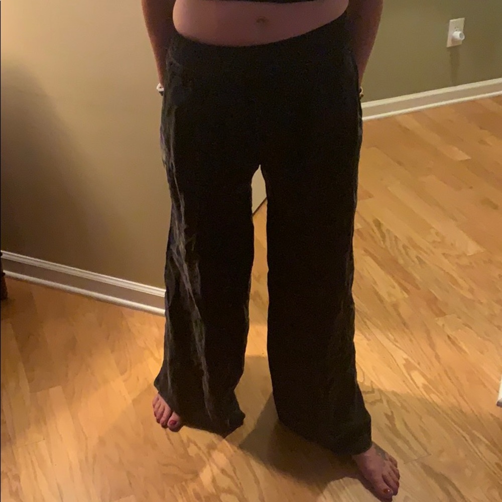 HARD TAIL 100% CUPRA BLACK WIDE LEG PANTS! POCKETS